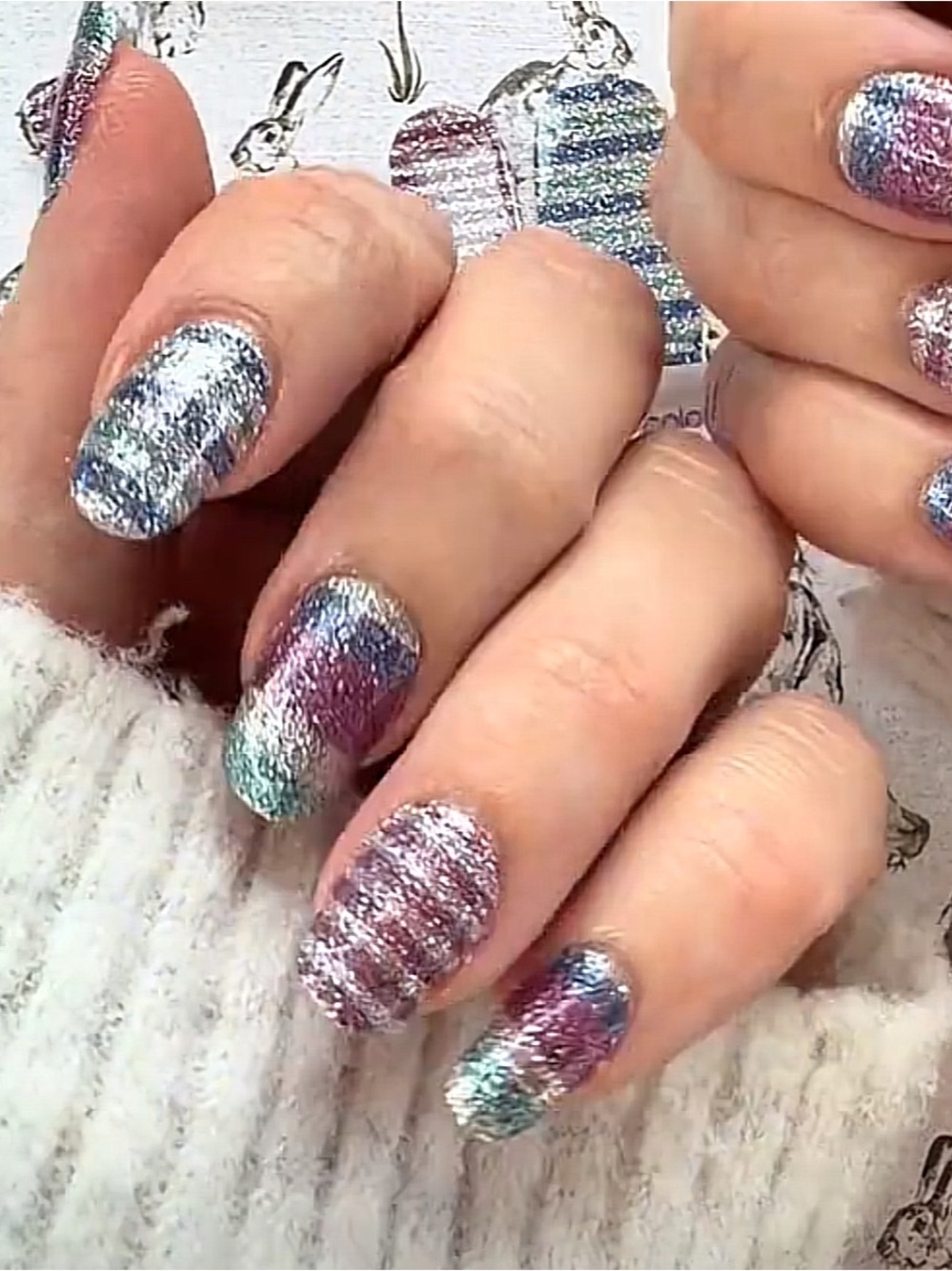 *Exclusive* Color Street: Silver Linings | Stripes Glitter Blue Turquoise Pink - Picture 9 of 10